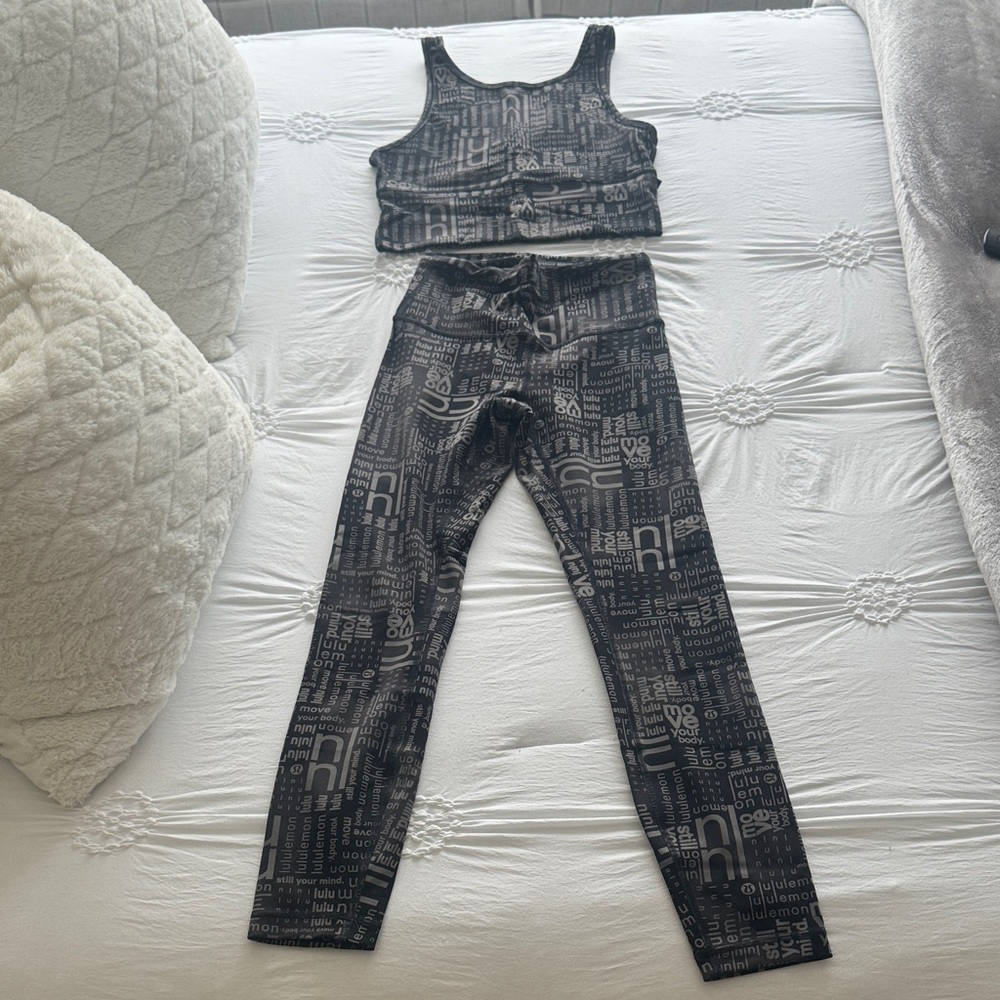 Lululemon Athletica Black Graphic Leggings Set